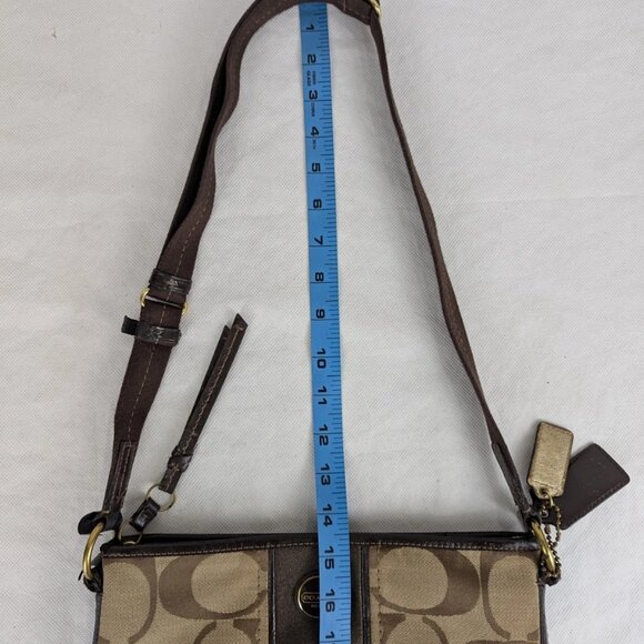 COACH F21905 SIGNATURE STRIPE DUFFLE SIGNATURE FABRIC Dark Brown - Picture 15 of 15